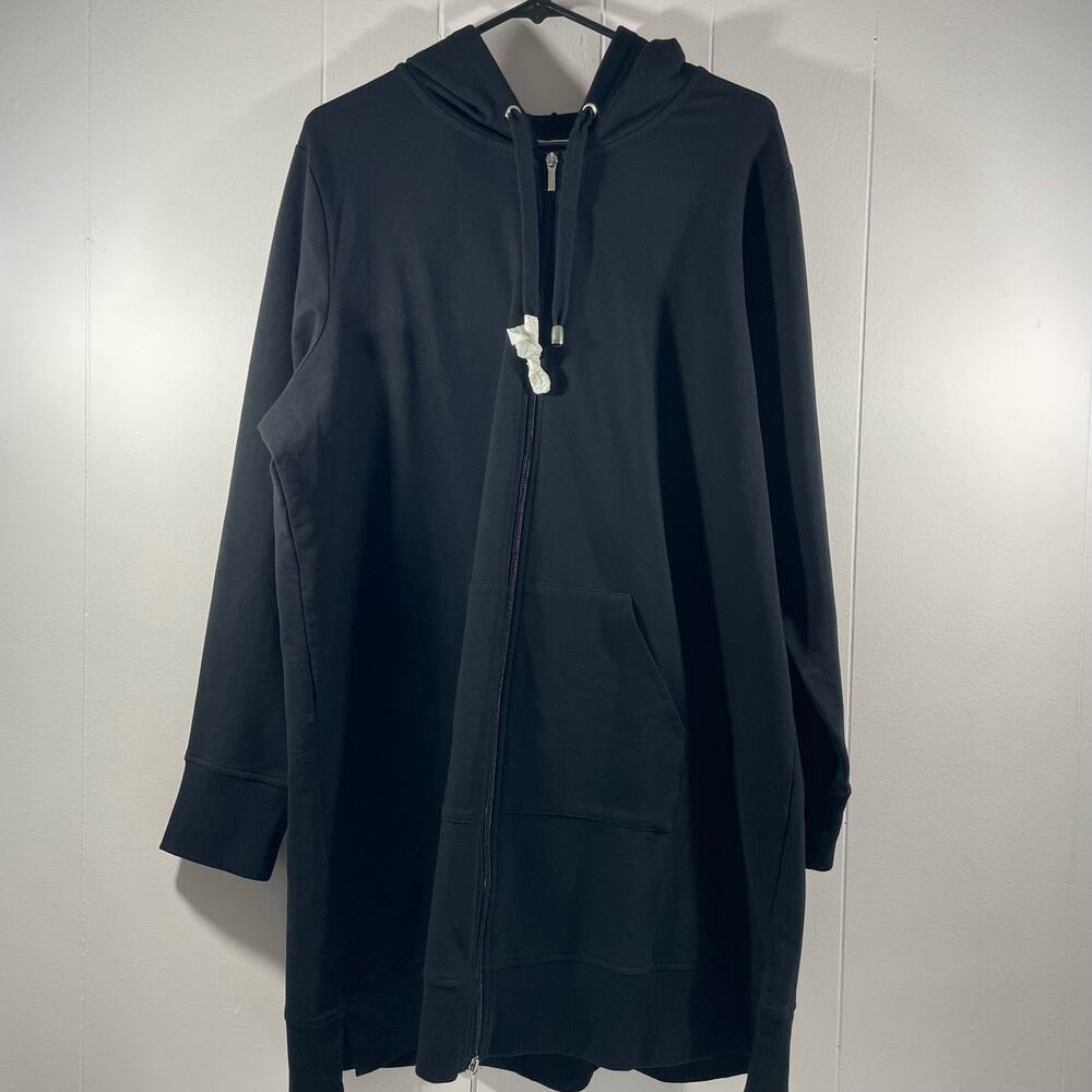 Denim & Co NWOT Women's Active Tunic Hoodie Black Size XL